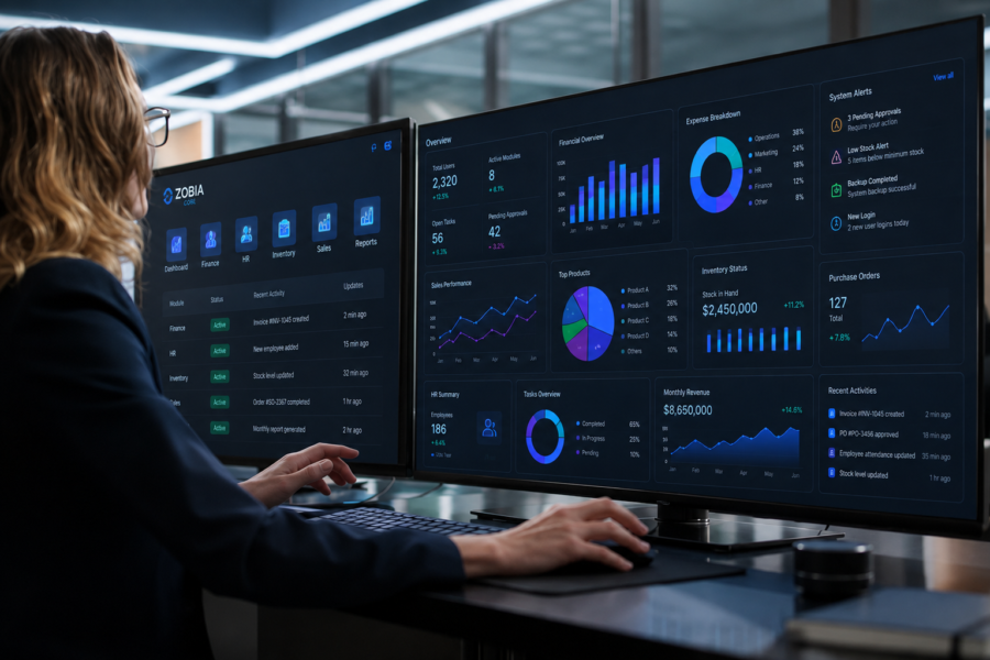 ERP solutions and business management software by Zobia Core Technologies in Pakistan