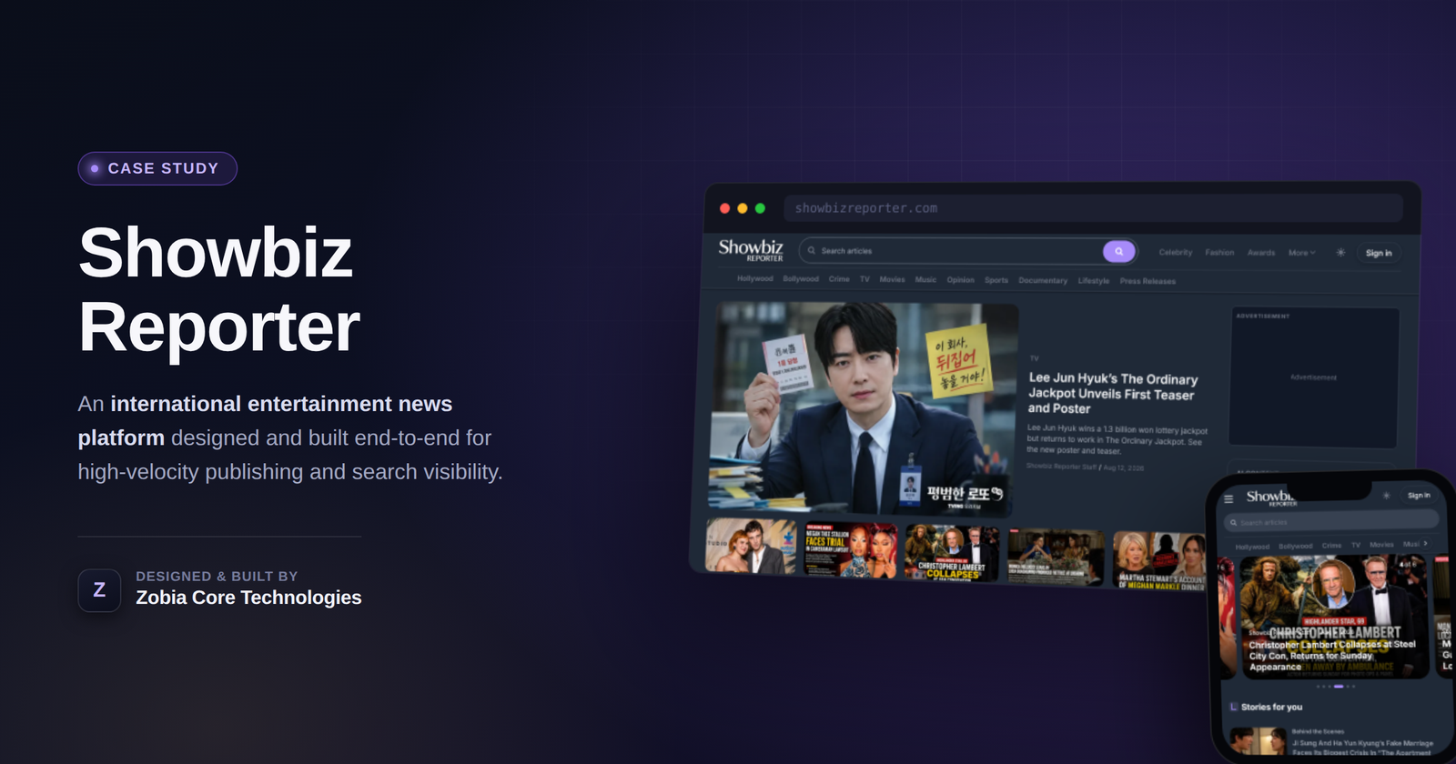 Showbiz Reporter Case Study — Zobia Core Technologies